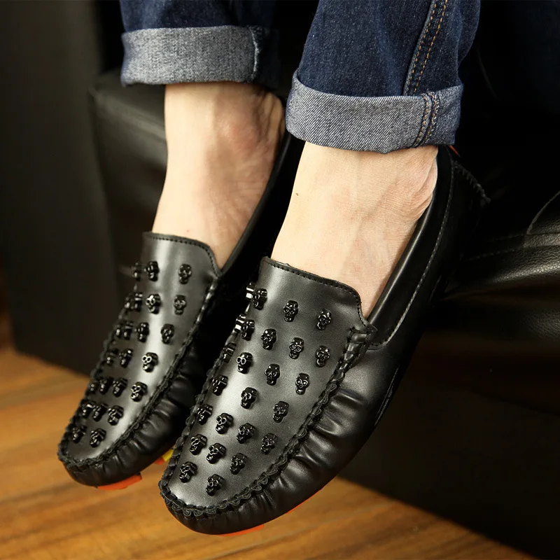 Из искусственной кожи мужская кожаная обувь летние дышащие мужские лоферы