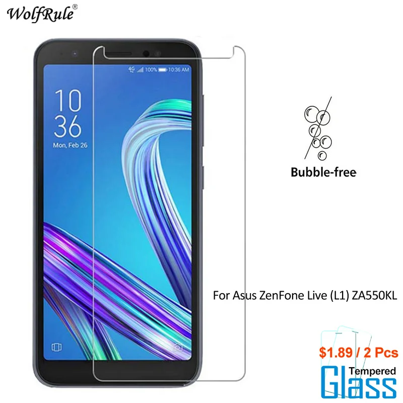 2 шт для телефона пленка Asus ZenFone Live (L1) ZA550KL защита экрана закаленное стекло