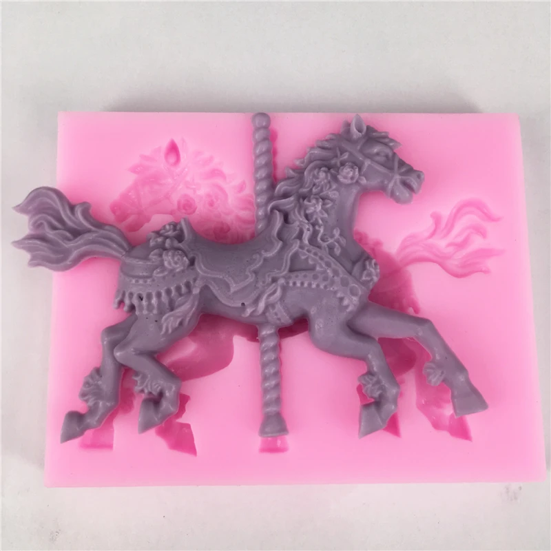 Силиконовые формы карусель 3D стереоскопический DIY ручной работы Украшение торта