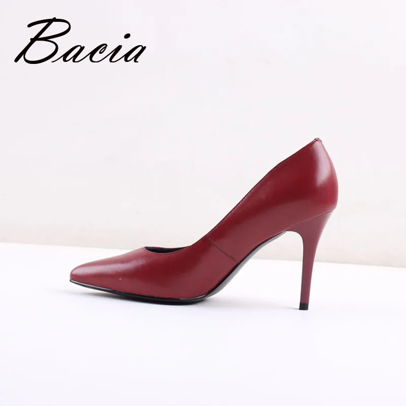 Bacia/красные туфли лодочки из овечьей кожи на высоком тонком каблуке 9 4 см женские