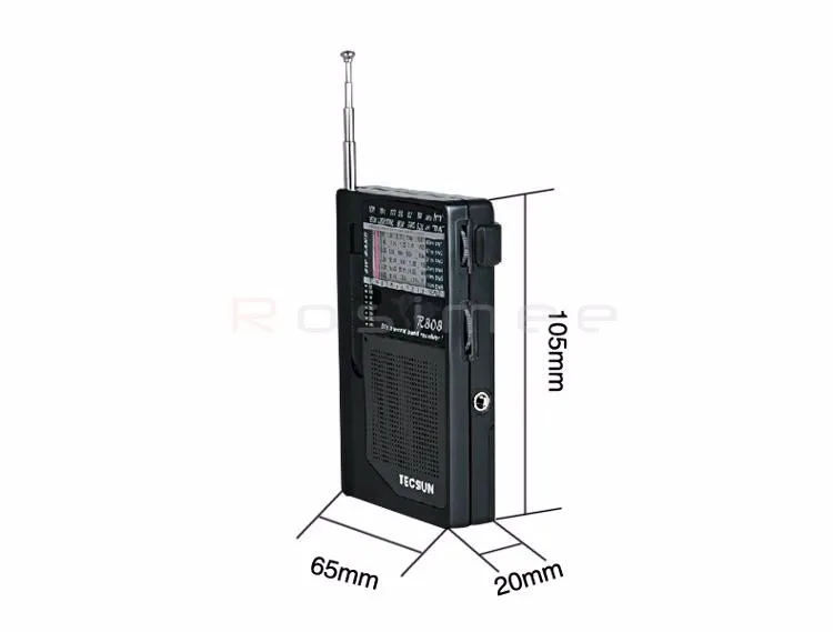 Портативный TECSUN R-808 радио Высокочувствительный приемник FM/MW/SW радио многополосный приемник мира Y4141A цифровой приемник