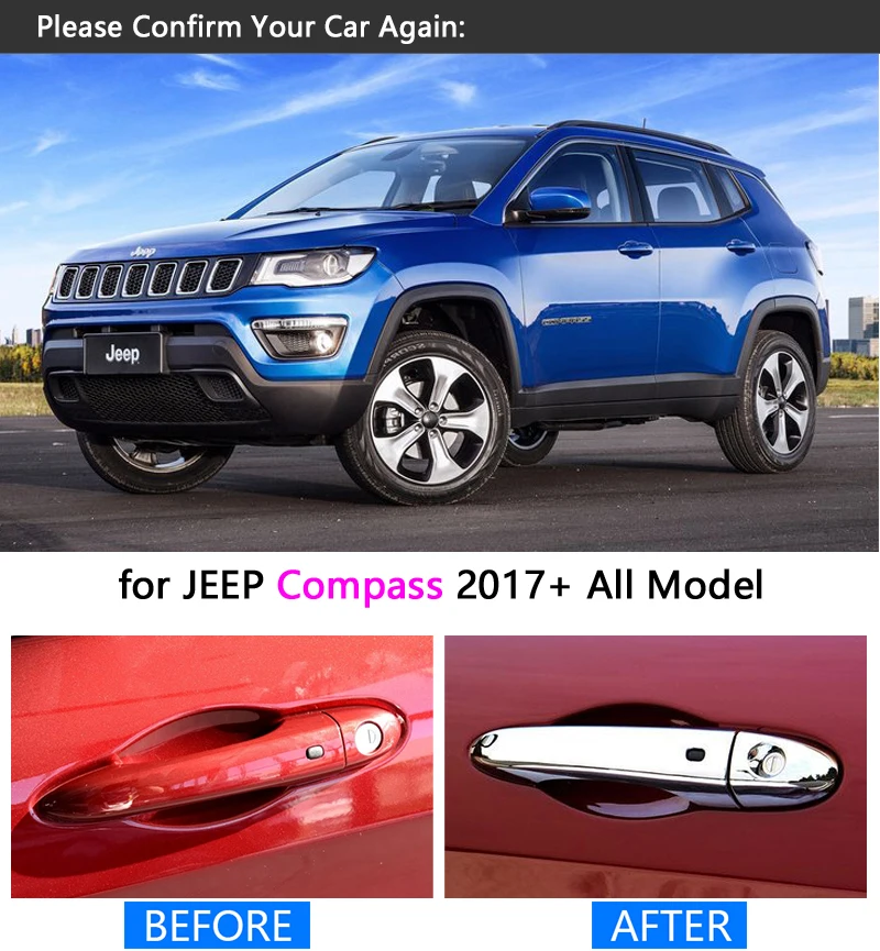 Хромированная накладка на дверную ручку для JEEP Compass 2017 2018|car styling|sticker carcar sticker |