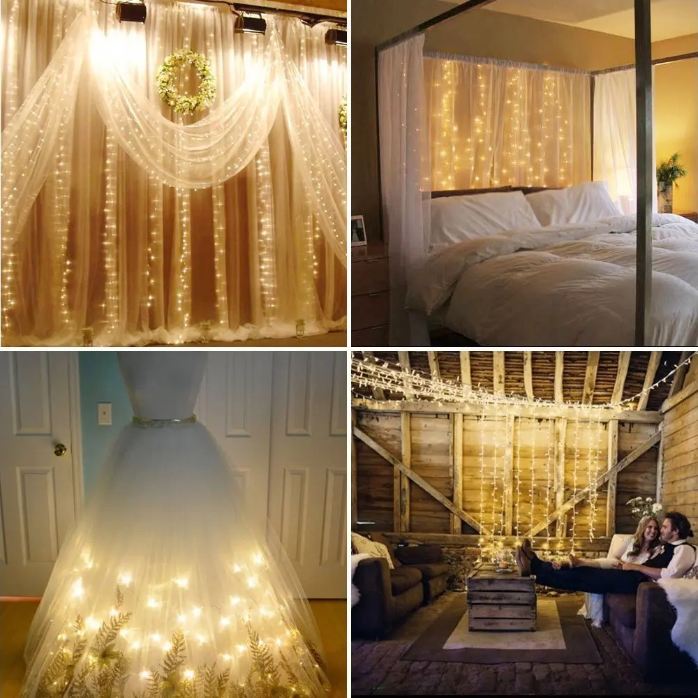 

LED Curtain String Lights 3Mx3M 300leds 220v Xmas fairy light Outdoor Home For Wedding/Party/Curtain/Garden Decoration