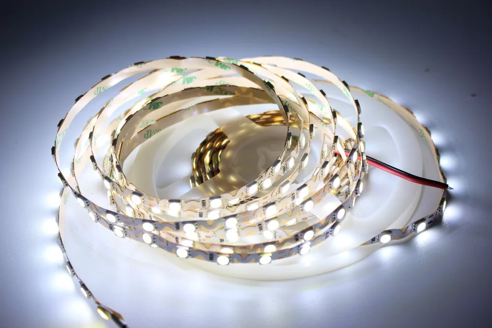 1/2/3/4/5M 6 мм PCB S тип формы 5050 белого цвета светодиодный гибкие светодиодные ленты Гибкие 60 Светодиодный s/m водонепроницаемый DC12V