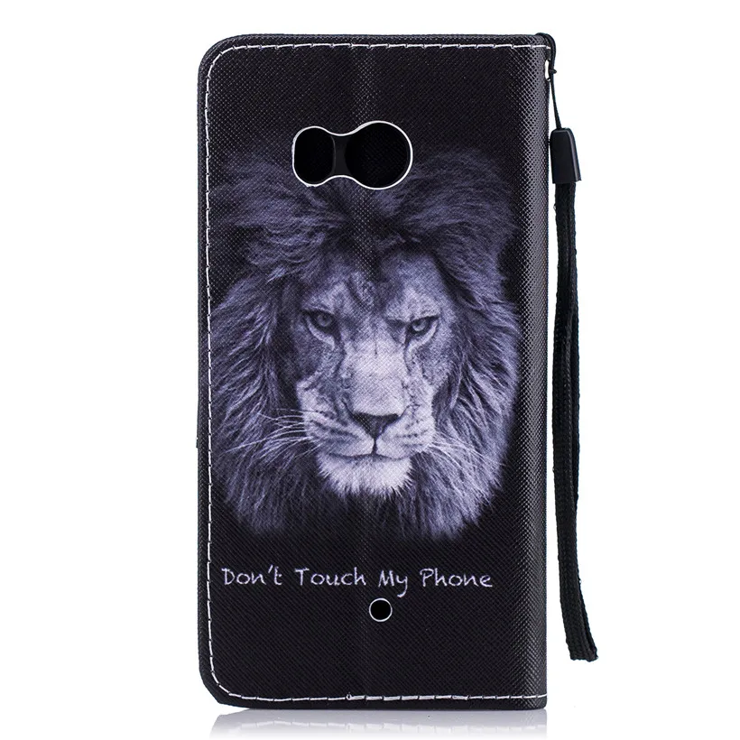 HEMASOLY Case For HTC One M8 Flip M10 PU Leather U11 Painted Wallet Cover With Card Slot |