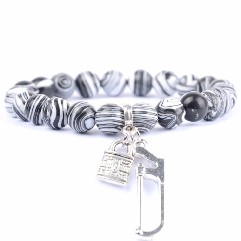 Модный женский и мужской браслет Boho с замком браслеты подвесками черные