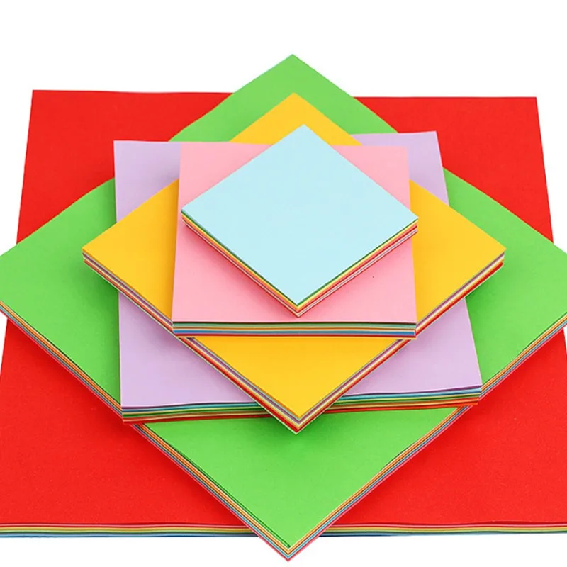 100 шт. разноцветная однотонная бумага для оригами складные квадратные бумаги