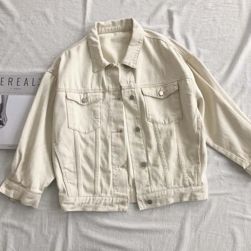

Spring Women's Denim Jacket Casual Solid Color Loose Denim Jacket