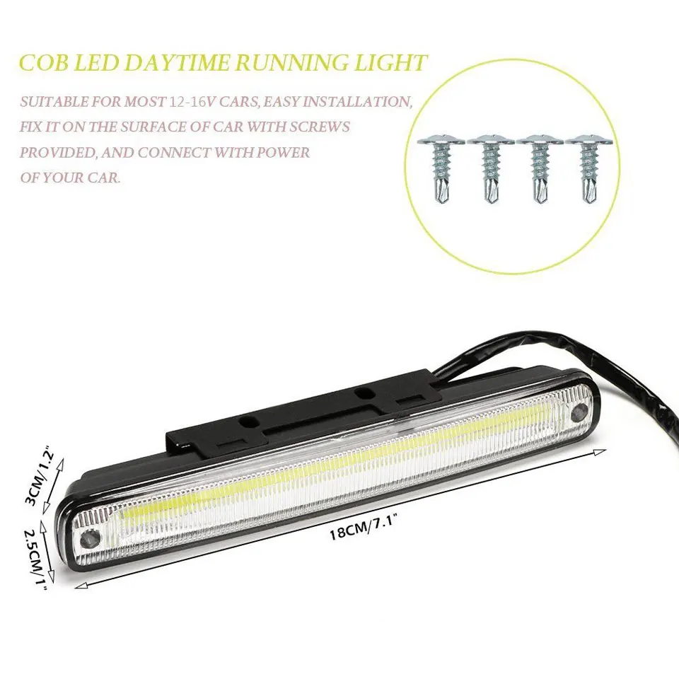 SPEVERT 2 шт. Белый Универсальный AC/DC 12V/24V COB Светодиодный дневной бег светильник с