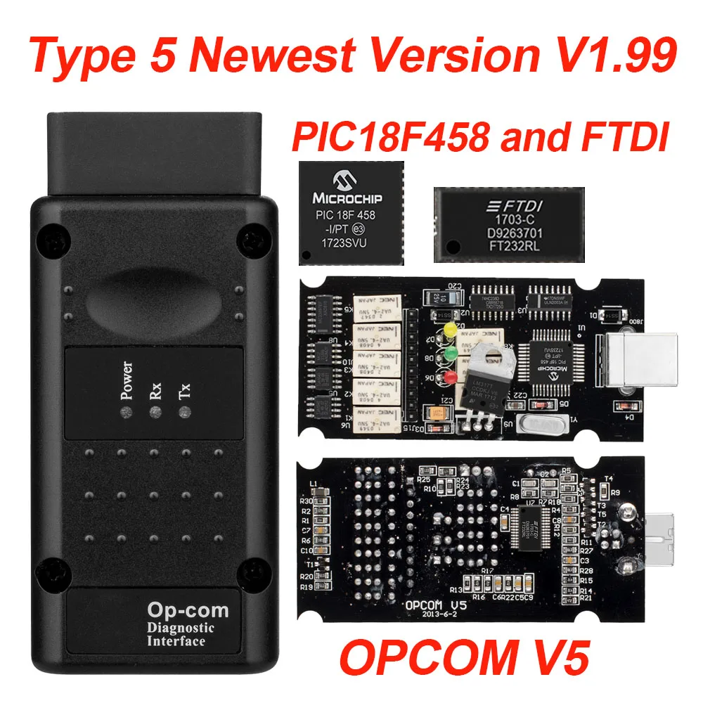 Профессиональный OPCOM Opel OP-COM 1,99 интерфейс с PIC18F458 FTDI 1,99 OPCOM Opel диагностический сканер OP COM OBD2 сканер