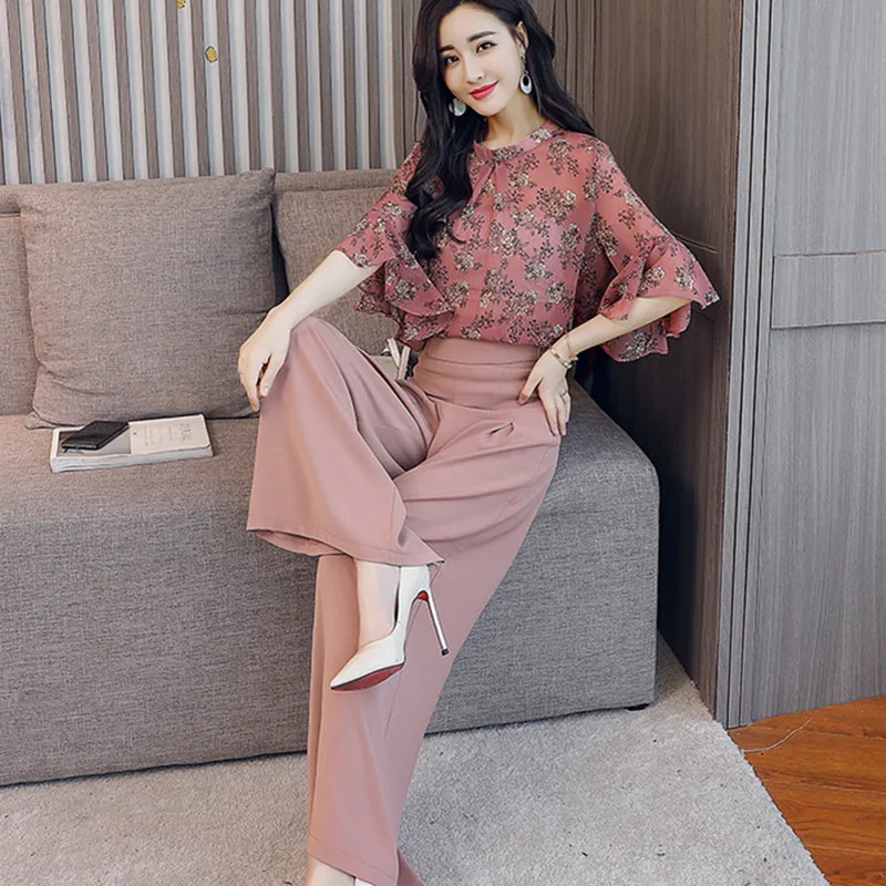 YUMMYCOOK2018 Летняя мода пять рукава шифоновый топ + свободные Чистый Цвет шифон