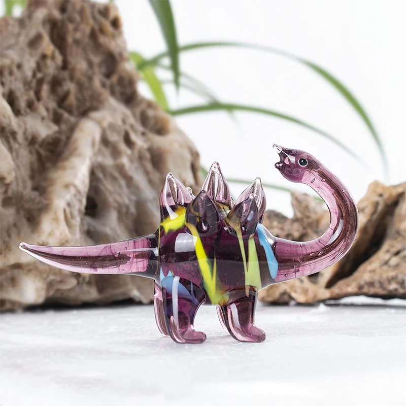 H&ampD Mini Dinosaur Handmade Miniature Sculpture Glass Art Wild Animal Figurine Collectible Creative Gift For Kids Home Decor | Дом и сад