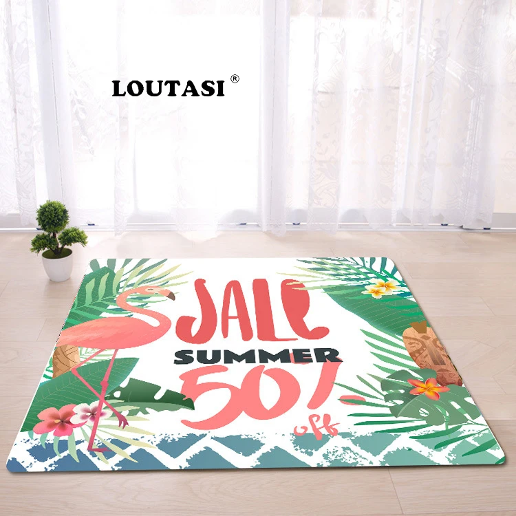 LOUTASI тропические растения с принтом Фламинго дверной Ковер Напольный коврик для