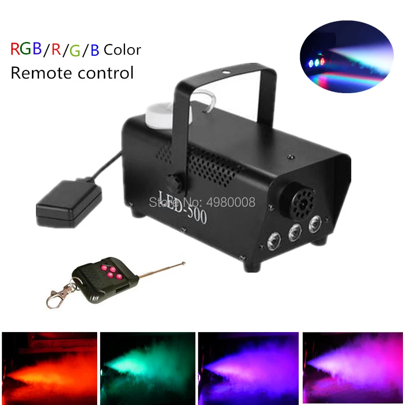 500 Вт противотуманная дымовая машина с RGB светодиодный светильник s/беспроводной пульт дистанционного управления выталкиватель дыма/светодиодный Fogger/DJ вечерние сценический светильник дымовод