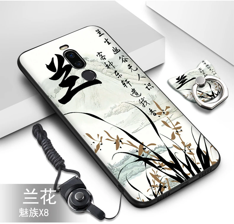 Meizu X8 X 8 чехол, силиконовые, Роскошные, симпатичные, из мягкого ТПУ, чехол+ ремешок с узором, кольцо, задняя крышка для Meizu X8 X 8, чехол, coque fundas