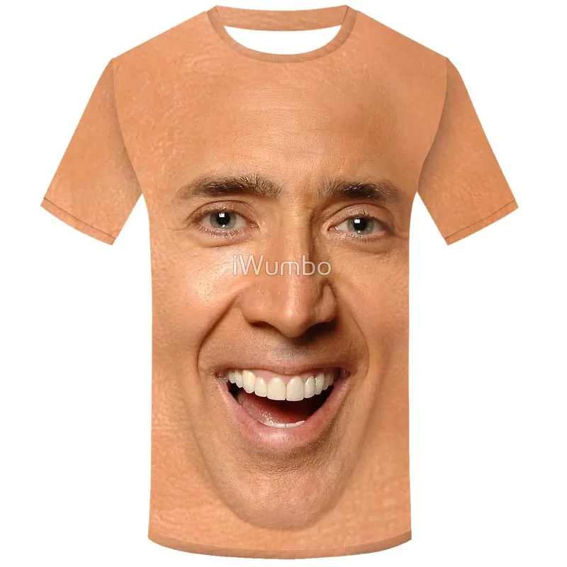 DMY910 Nicholas Cage, забавная Мужская футболка с 3d принтом, новая летняя Мужская модная футболка, Повседневная Свободная футболка с коротким рукавом и круглым вырезом - Цвет: DMY910