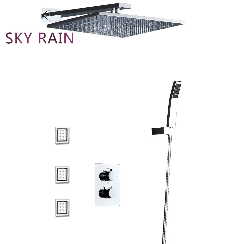 SKY RAIN Ванная комната Душ 10 дюймов латунная квадратная насадка для душа с ручной