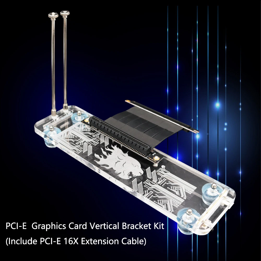 2019 new model PCI- E 3.0 16X Graphics Card vertical kickstand/base with RGB LED Light and PCI-E Extension cable DIY ATX case |