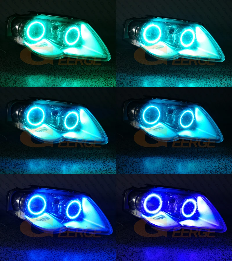Для Volkswagen VW Passat B6 Magotan 2006-2010 ксеноновая фара RF Bluetooth контроллер многоцветный RGB комплект светодиодов «глаза ангела»
