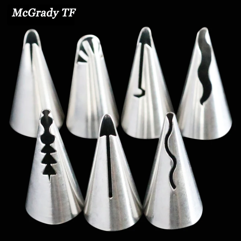 7 шт./компл. Свадебный Торт Украшение Обледенение Нержавеющая сталь русский Сопла