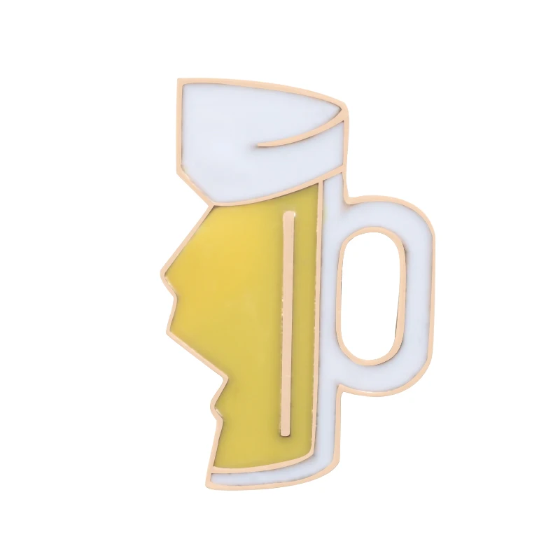 Drink second Стаканчик для напитков эмалированные булавки бокал вина значок сока броши-Значки для лацкана джинсы рубашка сумка мультфильм ювелирные изделия Творческие подарки для друзей - Окраска металла: Drink second