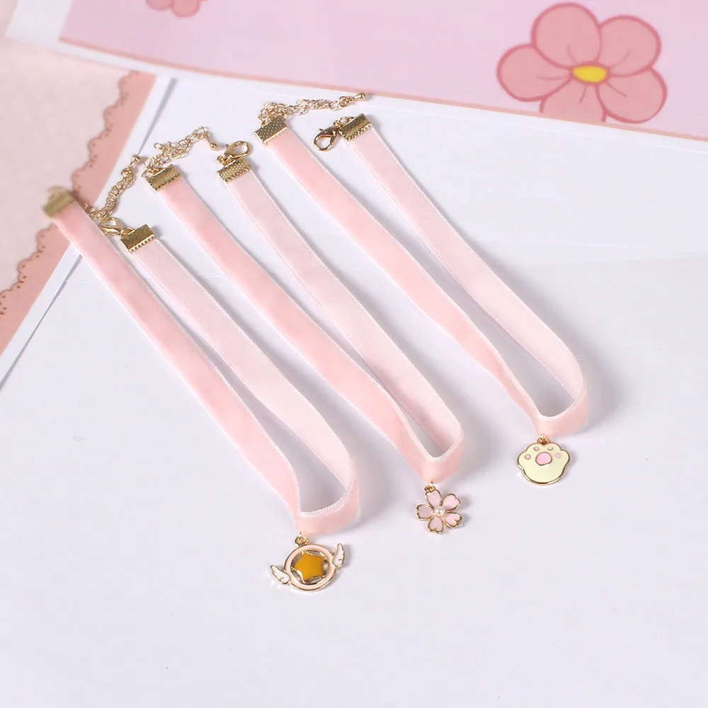 2019 модный новый стиль японской серии розовая лента следы лап/вишневый