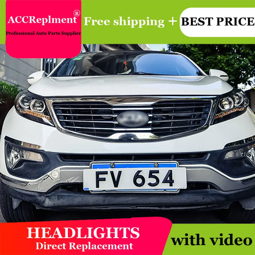 Стайлинг автомобиля для Sportage R фары 2011-2016 светодиодный ные DRL линзы двойной луч H7