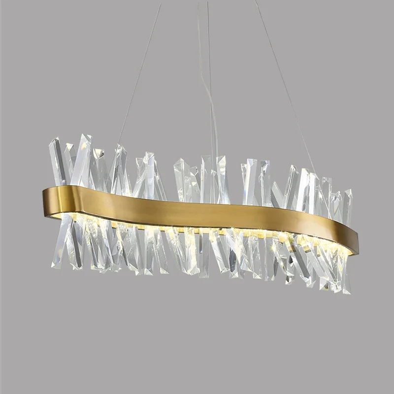 저렴한 북유럽 크리스탈 샹들리에, 사각형 레스토랑 조명, S 자형 럭셔리 바 장식 램프