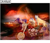 full square drill 5d diy diamond painting wolf motorcycle new arrival mosaic rhinestone 3d diamond embroidery home decoration