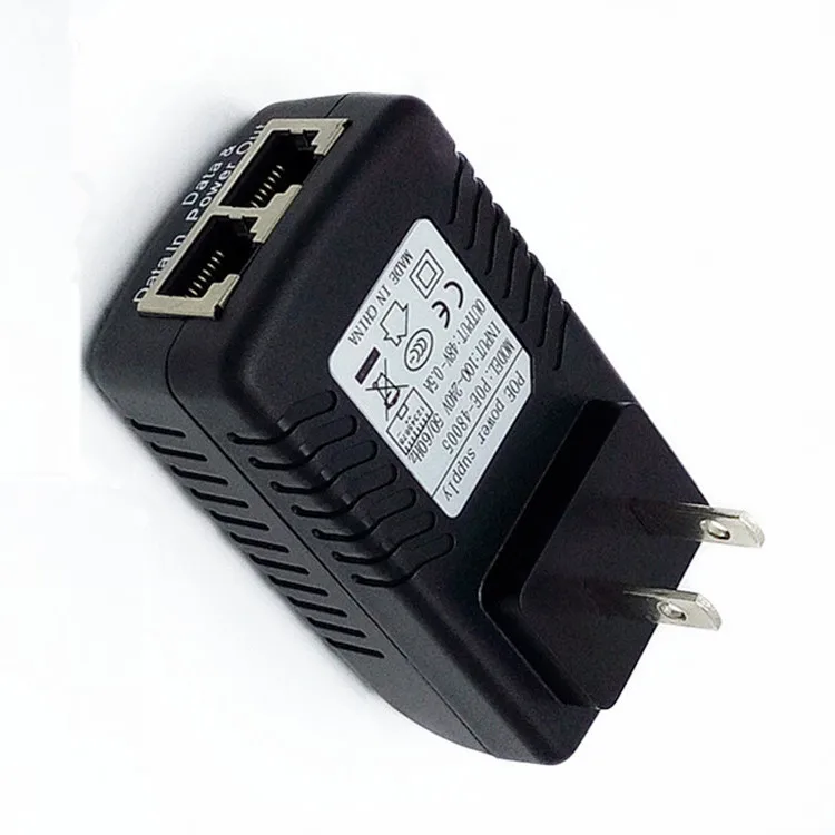 DC48V 0.5A 10/100 Мбит/с PoE Инжектор питания через Ethernet адаптер pin 4/5 (+) 7/8 (-) AC100-240V IP Камера