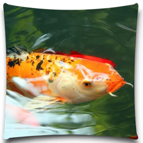Lotus and carp in Chinese painting Sea animals pillows case 5 size 9 style Cotton polyester Square Home Decorative bedroom car | Дом и сад