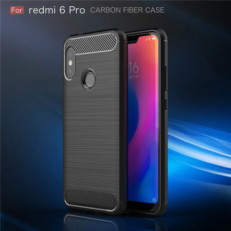 Противоударный чехол для телефона Xiaomi Redmi 6 6A Pro чехлы телефонов из углеродного