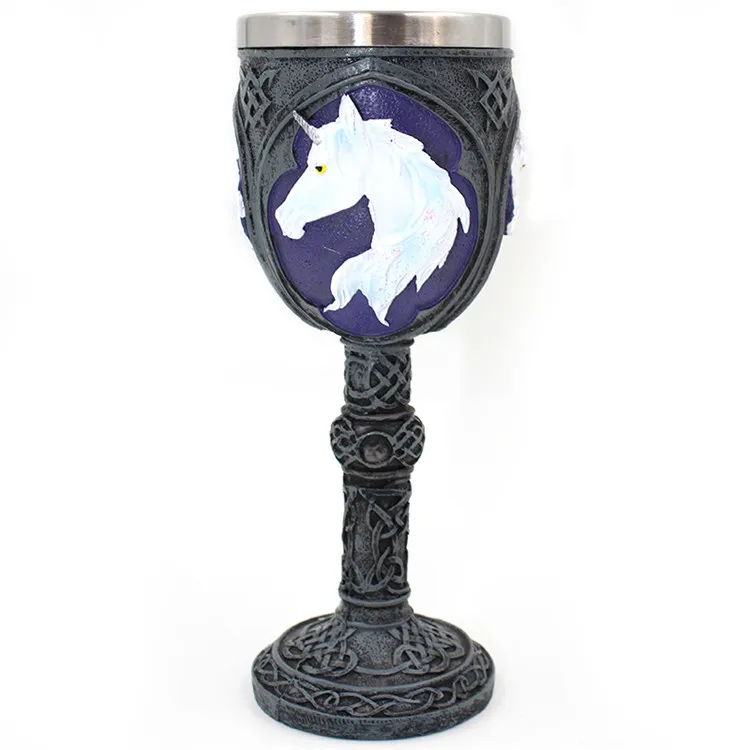 Dark Unicorn Крутой Готический Смола Дракон из нержавеющей стали Кубок с черепом Ретро коготь вина Стекло Коктейльные бокалы тумблер для виски вечерние посуда для бара - Цвет: Dark Unicorn