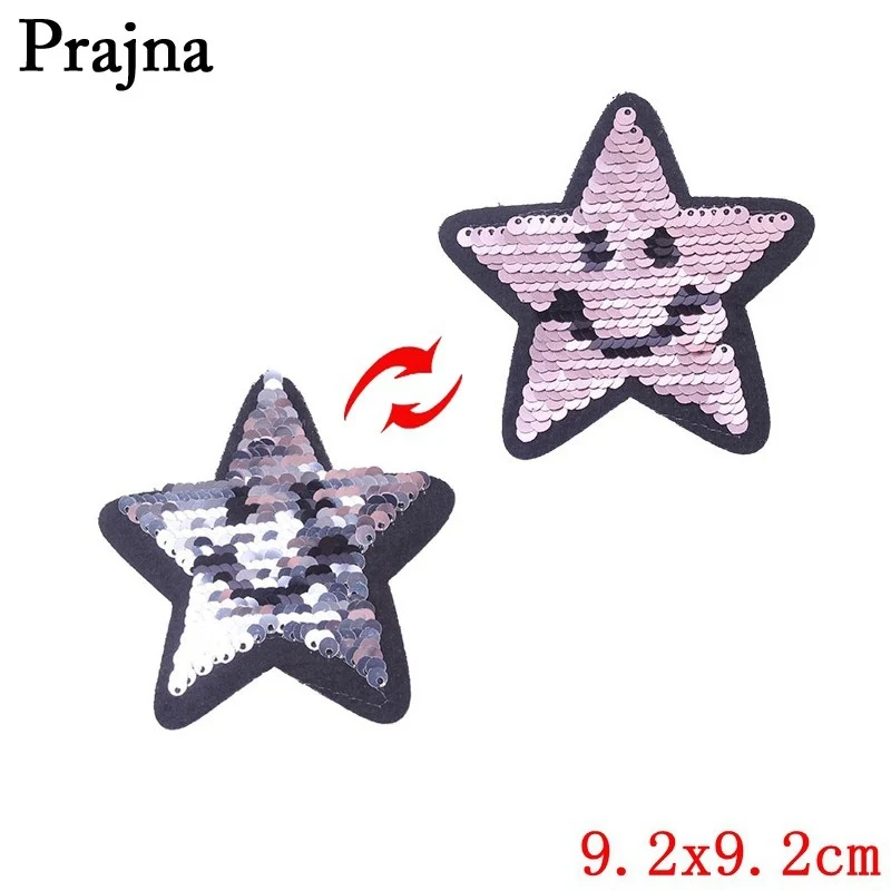Prajna, радужные нашивки с единорогом с блестками, Двусторонняя наклейка с изменением цвета, нашивка в полоску на ткани, нашивка с изображением кота поросенка для одежды DIY
