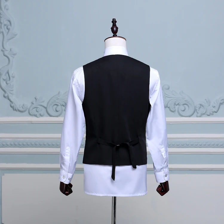 Модный мужской жилет для выступления на сцене Черная шаль воротник ведущий