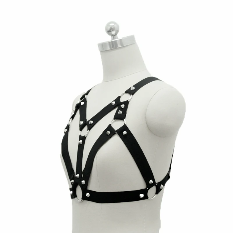 2017 новая мода пастельный гот Женский Шипованный ремень бюст бандаж бюстгальтер