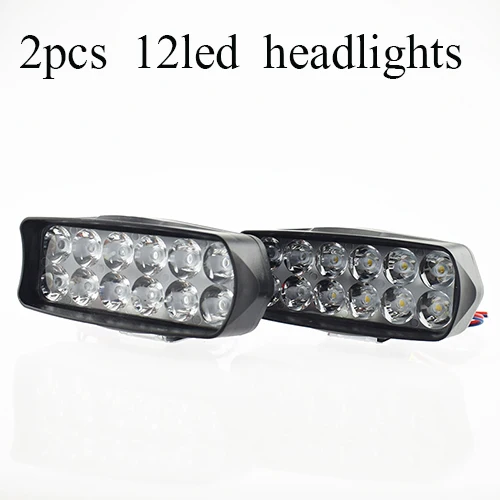 2pcs -12led Мотоциклетные фары, Светодиодный точечный светильник, 18 Вт, 12 В, 1800лм, мото противотуманная фара, мотоциклетная Рабочая точечная лампа, вспомогательный Головной фонарь для скутера - Цвет: 2pcs -12led