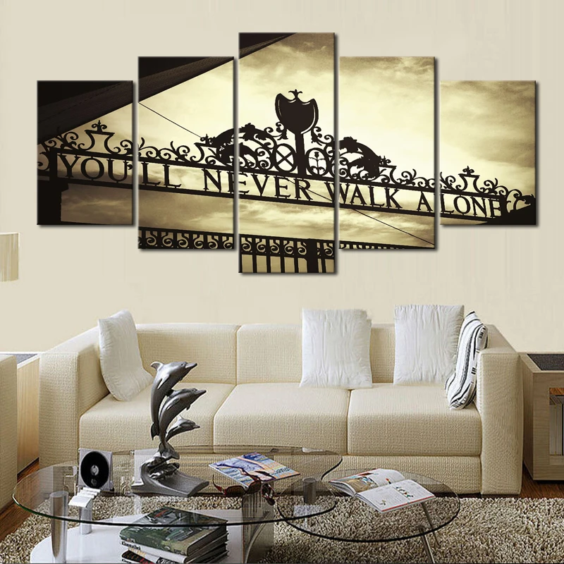 

5 panel Anfield Stadium print canvas art wall unframed paintings for living room wall picture