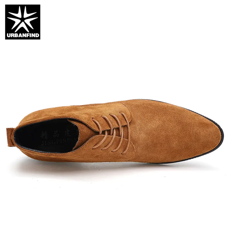 URBANFIND Genuine Leather Men Ankle Boots Breathable High Top Shoes Outdoor Casual Winter Homme | Обувь
