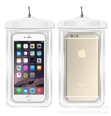 white Универсальный светящийся водонепроницаемый чехол для iPhone X XS 8 7 6s 5 Plus Чехол Пакет сумка Чехлы для телефона Coque водонепроницаемый чехол для телефона - Цвет: white
