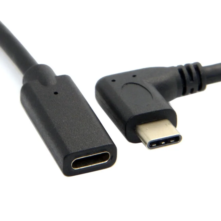 

90 Degree Right Angled USB-C USB 3.1 Type C Male to Female Extension Data Cable for Macbook Tablet 20cm
