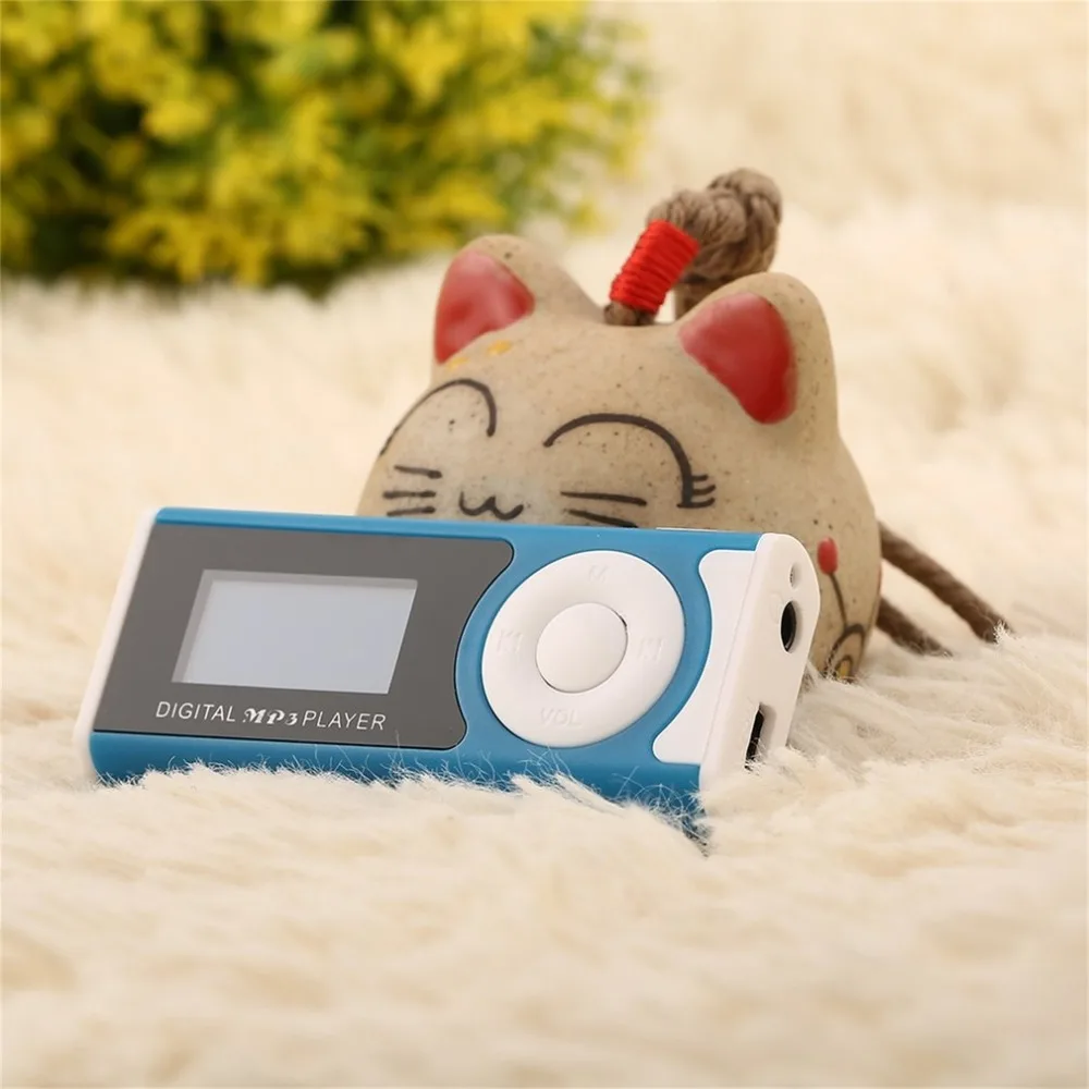 Портативный MP3-плеер с ЖК-экраном, USB мини MP3-плеер с зажимом, светодиодный светильник, стерео музыкальный плеер с супер басами для Micro SD TF карты+ наушники