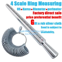 new product on sale 4 scale ring measuring usa korea diameter perimeter ring gauge metal finger sizer tool measure wholesale