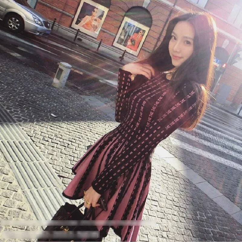 Женское облегающее эластичное платье Brieuces трикотажное цельное с длинными