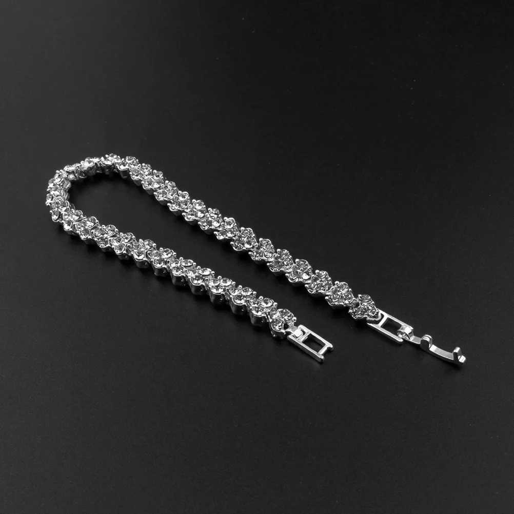 1 шт. ручной ювелирный браслет из циркония серебряный со стразами очаровательный