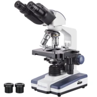 amscope 40x 2500x led lab binocular compound microscope with 3d stage b120c