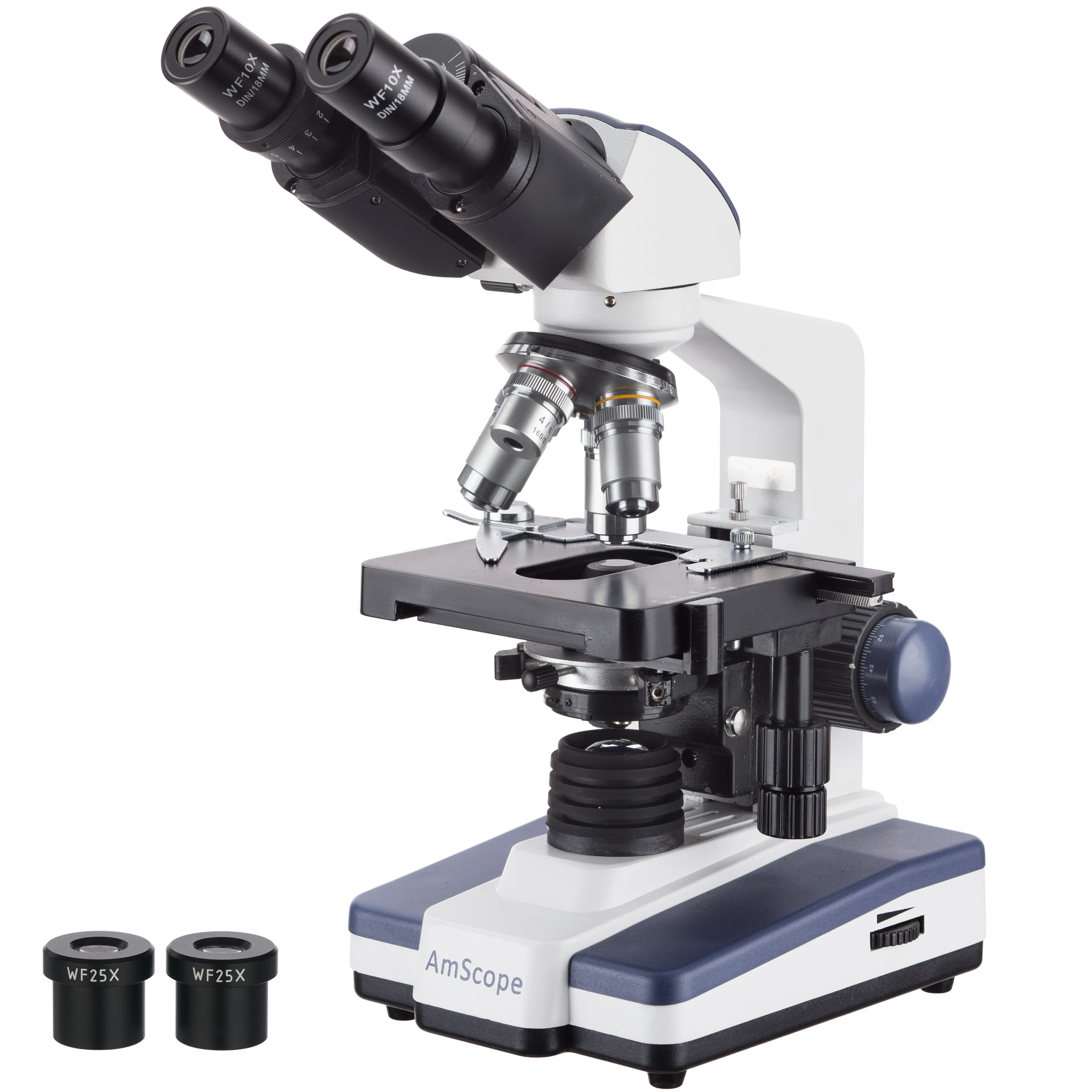 AmScope 40X 2500X светодиодный лаборатория бинокулярный составной Микроскоп с 3D Stage