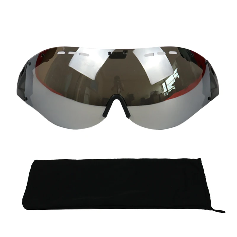 LOCLE UV400 очки велосипедный шлем очки Casco Ciclismo Gafas 4 цвета(только подходит для фиксированного шлема - Цвет: Gray