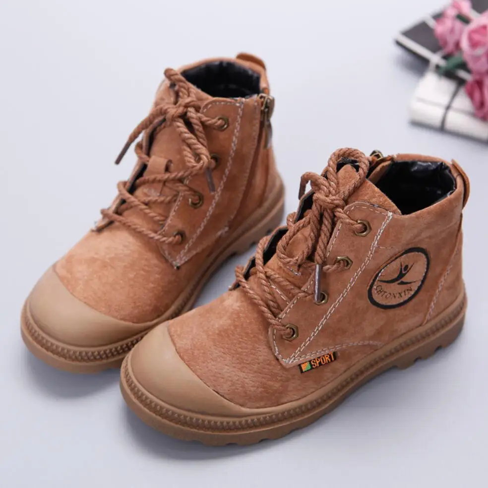 Koovan/детская обувь 2017 г. Весенние новые детские кожаные ботинки Мартенс для