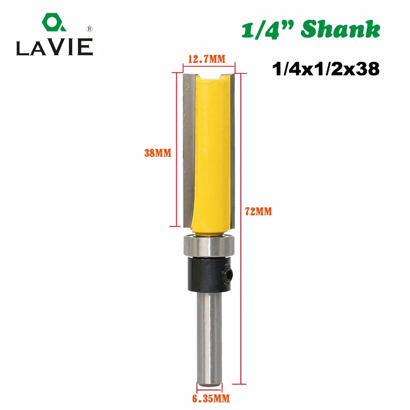 Концевая фреза MC01006 с хвостовиком 1/4 дюйма 1 шт.|flush trim bit|flush trimbit wood |